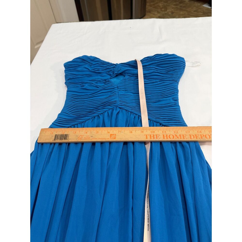 Lulus Rozala Bright Blue Pleated Strapless Maxi Dress Size XS - Picture 12 of 12